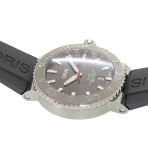 新品同様 オリス アクイス デイト 01 733 7730 4153 SS ラバー グレー 自動巻き 腕時計 1336【中古】ORIS