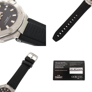 ティソ Tレース T141.807.17.051.00 SS ブラック 自動巻き 腕時計 黒文字盤 1345【中古】TISSOT