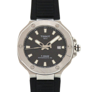 ティソ Tレース T141.807.17.051.00 SS ブラック 自動巻き 腕時計 黒文字盤 1345【中古】TISSOT