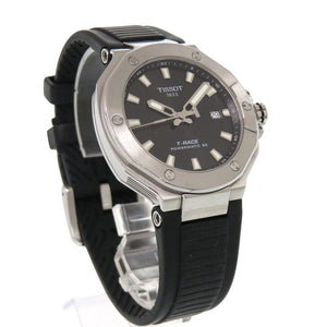 ティソ Tレース T141.807.17.051.00 SS ブラック 自動巻き 腕時計 黒文字盤 1345【中古】TISSOT
