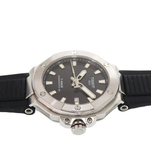 ティソ Tレース T141.807.17.051.00 SS ブラック 自動巻き 腕時計 黒文字盤 1345【中古】TISSOT