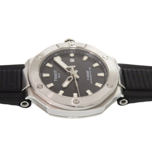 ティソ Tレース T141.807.17.051.00 SS ブラック 自動巻き 腕時計 黒文字盤 1345【中古】TISSOT