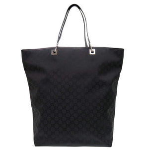 新品同様 グッチ GG柄 269123 ナイロン レザー ブラック トートバッグ 黒 1379【中古】GUCCI