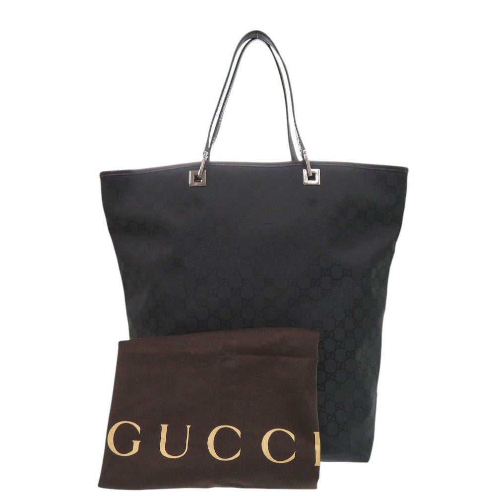新品同様 グッチ GG柄 269123 ナイロン レザー ブラック トートバッグ 黒 1379【中古】GUCCI