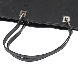 新品同様 グッチ GG柄 269123 ナイロン レザー ブラック トートバッグ 黒 1379【中古】GUCCI