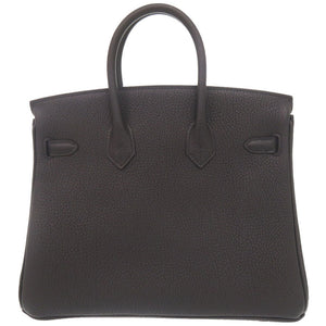 未使用品 エルメス バーキン25 トゴ ブラック シルバー金具 G刻印 ハンドバッグ 黒 1399【中古】HERMES