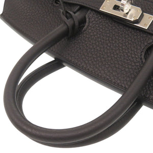 未使用品 エルメス バーキン25 トゴ ブラック シルバー金具 G刻印 ハンドバッグ 黒 1399【中古】HERMES
