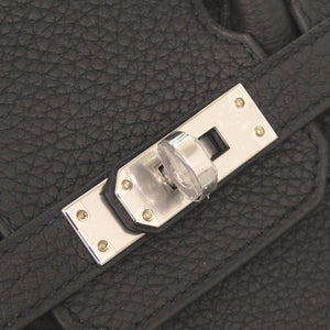 未使用品 エルメス バーキン25 トゴ ブラック シルバー金具 G刻印 ハンドバッグ 黒 1399【中古】HERMES