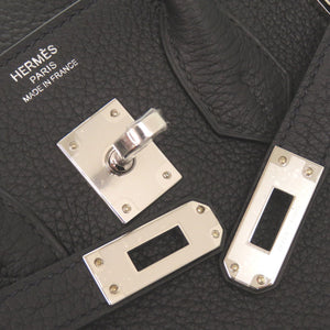未使用品 エルメス バーキン25 トゴ ブラック シルバー金具 G刻印 ハンドバッグ 黒 1399【中古】HERMES