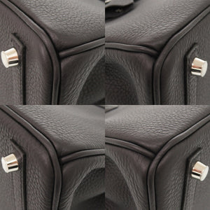 未使用品 エルメス バーキン25 トゴ ブラック シルバー金具 G刻印 ハンドバッグ 黒 1399【中古】HERMES