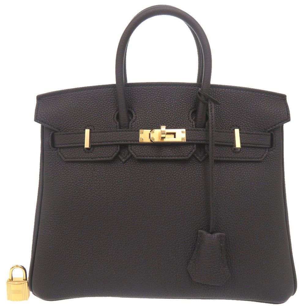 未使用品 エルメス バーキン25 トゴ ブラック ゴールド金具 G刻印 ハンドバッグ 黒 1400【中古】HERMES