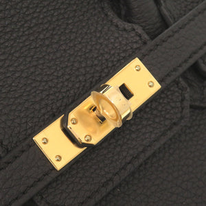 未使用品 エルメス バーキン25 トゴ ブラック ゴールド金具 G刻印 ハンドバッグ 黒 1400【中古】HERMES