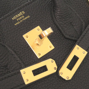 未使用品 エルメス バーキン25 トゴ ブラック ゴールド金具 G刻印 ハンドバッグ 黒 1400【中古】HERMES
