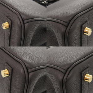 未使用品 エルメス バーキン25 トゴ ブラック ゴールド金具 G刻印 ハンドバッグ 黒 1400【中古】HERMES