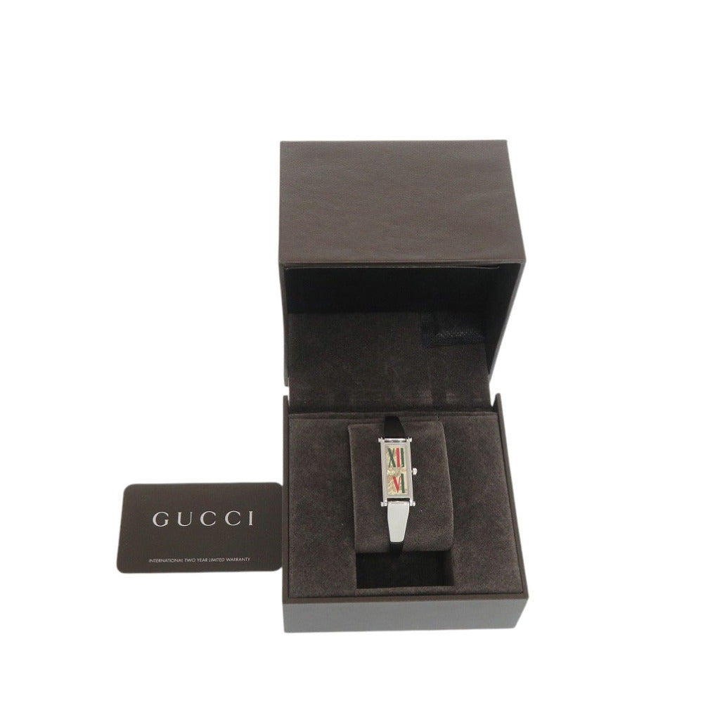 美品 グッチ 1500L 花柄 SS ゴールド シルバー クオーツ 腕時計 1408【中古】GUCCI
