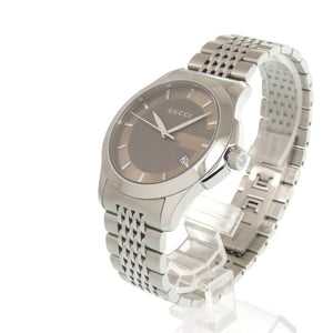 新品同様 グッチ Gタイムレス 126.4 YA126406 SS ブラウン クオーツ 腕時計 1409【中古】GUCCI