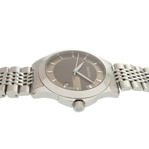 新品同様 グッチ Gタイムレス 126.4 YA126406 SS ブラウン クオーツ 腕時計 1409【中古】GUCCI