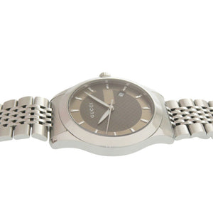 新品同様 グッチ Gタイムレス 126.4 YA126406 SS ブラウン クオーツ 腕時計 1409【中古】GUCCI