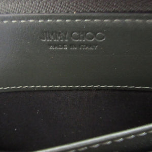 美品 ジミーチュウ レザー グリーン 緑 ブルー 青 ラウンドファスナー長財布 財布 1422【中古】JIMMY CHOO