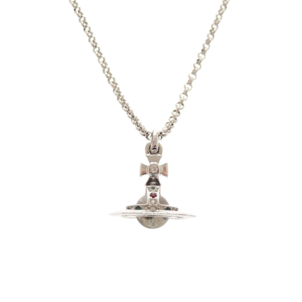美品 ヴィヴィアンウエストウッド オーブ ラインストーン メタル シルバー ネックレス 1431【中古】Vivienne Westwood