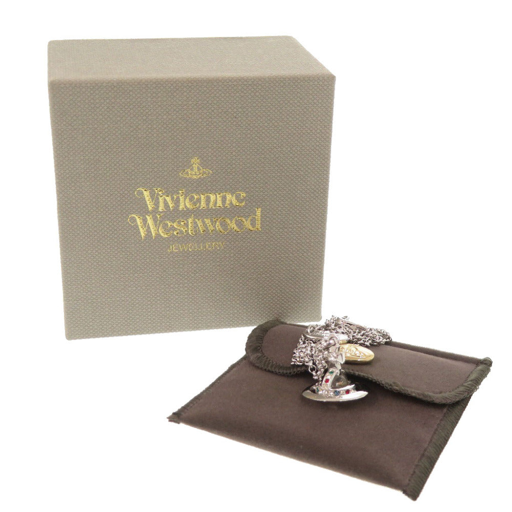 美品 ヴィヴィアンウエストウッド オーブ ラインストーン メタル シルバー ネックレス 1431【中古】Vivienne Westwood