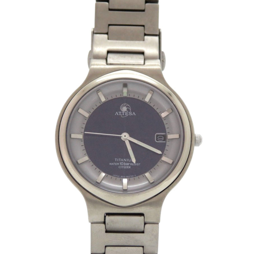 新品同様 シチズン
 エコドライブ アテッサ ATV53-2113 腕時計
 チタン ネイビー 0560
【中古】CITIZEN メンズ