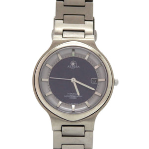 新品同様 シチズン
 エコドライブ アテッサ ATV53-2113 腕時計
 チタン ネイビー 0560
【中古】CITIZEN メンズ