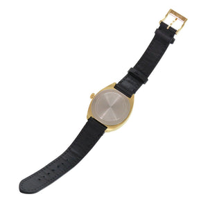 新品同様 グッチ 142.4 SS GP レザー ブラック ゴールド クオーツ 腕時計 黒 1457【中古】GUCCI