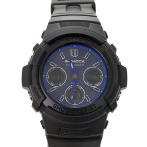 美品 カシオ G-SHOCK ペイズリー柄 AWG-M100SBP-1AJF 樹脂 アルミ ブルー ブラック タフソーラー 腕時計 青 Gショック 1460【中古】CASIO