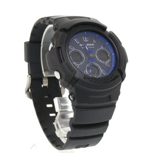 美品 カシオ G-SHOCK ペイズリー柄 AWG-M100SBP-1AJF 樹脂 アルミ ブルー ブラック タフソーラー 腕時計 青 Gショック 1460【中古】CASIO
