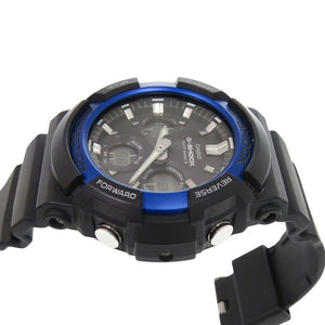 新品同様 カシオ G-SHOCK GAW-100B-1A2JF ブラック ブルー 樹脂 アルミ タフソーラー 腕時計 黒 Gショック 1461【中古】CASIO