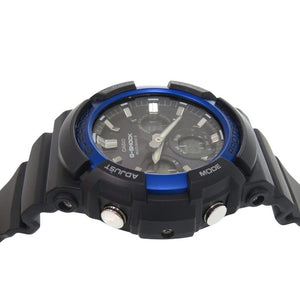 新品同様 カシオ G-SHOCK GAW-100B-1A2JF ブラック ブルー 樹脂 アルミ タフソーラー 腕時計 黒 Gショック 1461【中古】CASIO