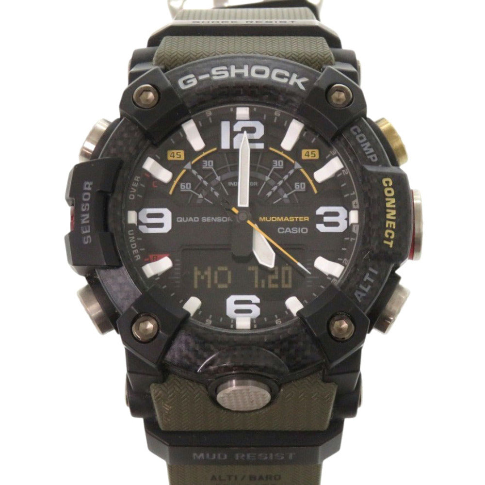 美品 カシオ G-SHOCK マッドマスター GG-B100-1A3JF カーボン 樹脂 ブラック カーキ クオーツ 腕時計 黒文字盤 Gショック 1463【中古】CASIO
