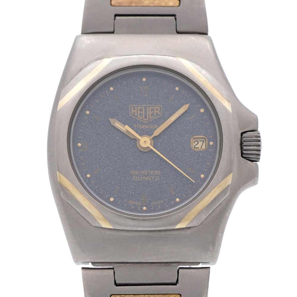 【ギャラ付】ホイヤー チタニウム 825208 クオーツ 腕時計 チタン グレー 1464【中古】HEUER レディース
