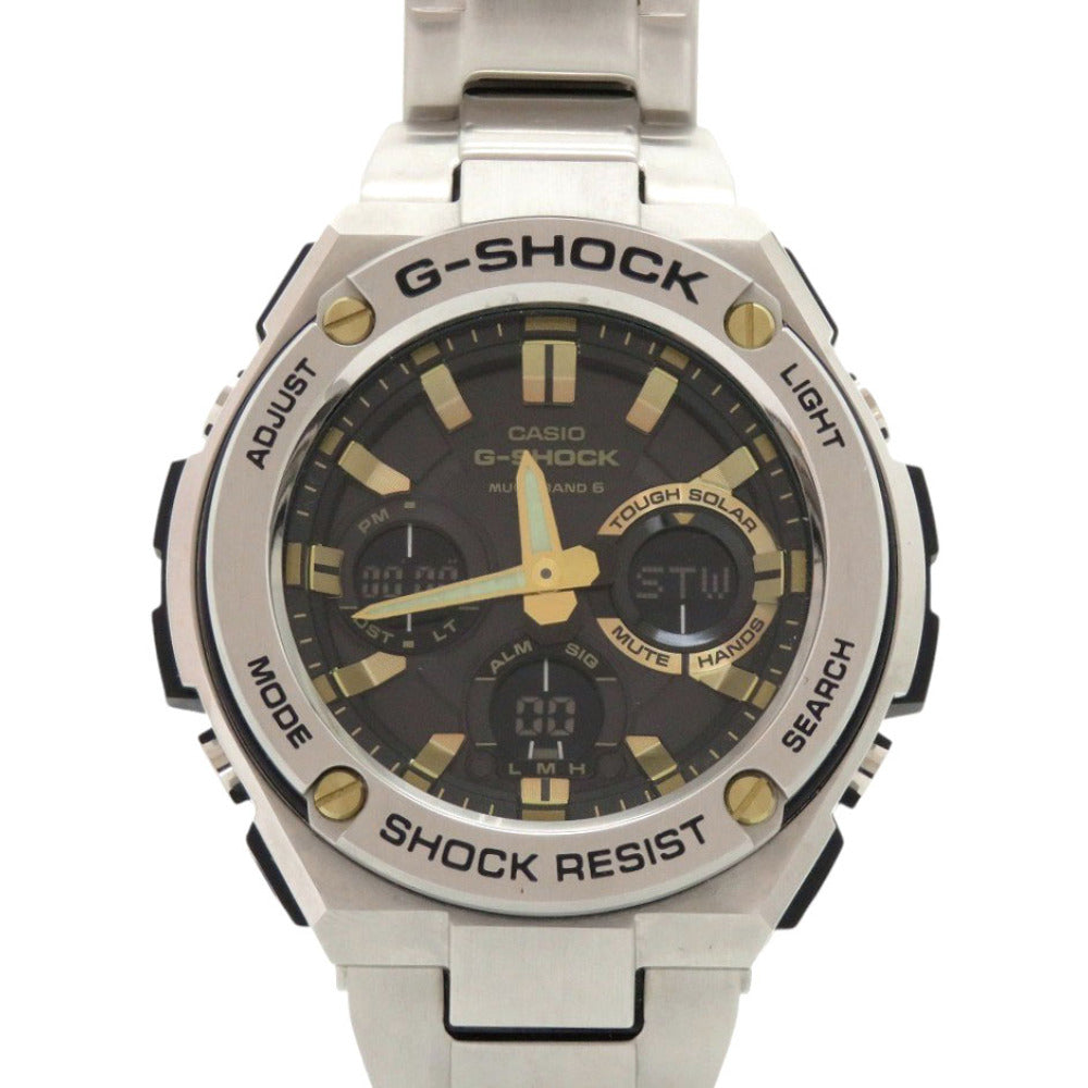 新品同様 カシオ G-SHOCK GST-W110D-1A9JF SS ブラック ゴールド タフソーラー 腕時計 黒文字盤 Gショック 1469【中古】CASIO