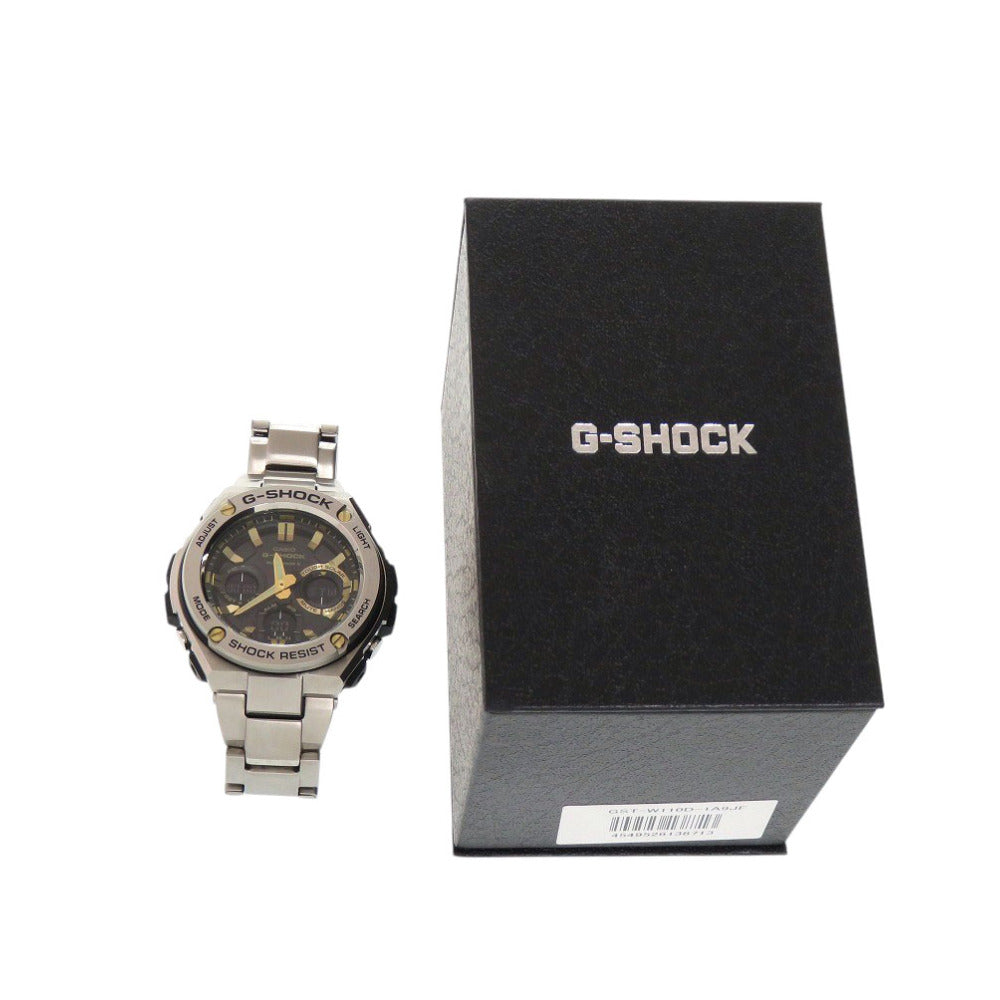 新品同様 カシオ G-SHOCK GST-W110D-1A9JF SS ブラック ゴールド タフソーラー 腕時計 黒文字盤 Gショック 1469【中古】CASIO