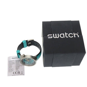 美品 スウォッチ BIG BOLD IRONY SB07S111 SS シリコン MINT TRIM ミント トリム クオーツ 腕時計 グリーン 1470【中古】Swatch