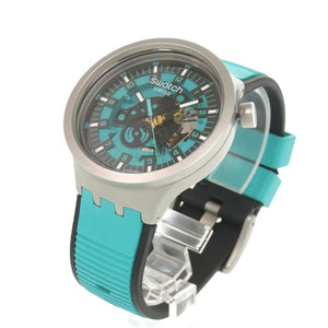 美品 スウォッチ BIG BOLD IRONY SB07S111 SS シリコン MINT TRIM ミント トリム クオーツ 腕時計 グリーン 1470【中古】Swatch