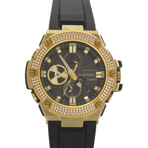 新品同様 カシオ G-SHOCK GST-B100 SS 樹脂 ブラック ゴールド タフソーラー 腕時計 黒 1472【中古】CASIO