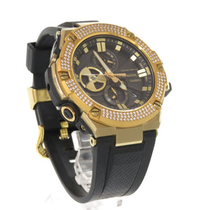 新品同様 カシオ G-SHOCK GST-B100 SS 樹脂 ブラック ゴールド タフソーラー 腕時計 黒 1472【中古】CASIO