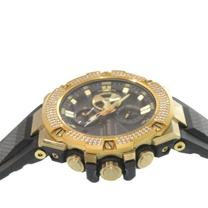 新品同様 カシオ G-SHOCK GST-B100 SS 樹脂 ブラック ゴールド タフソーラー 腕時計 黒 1472【中古】CASIO