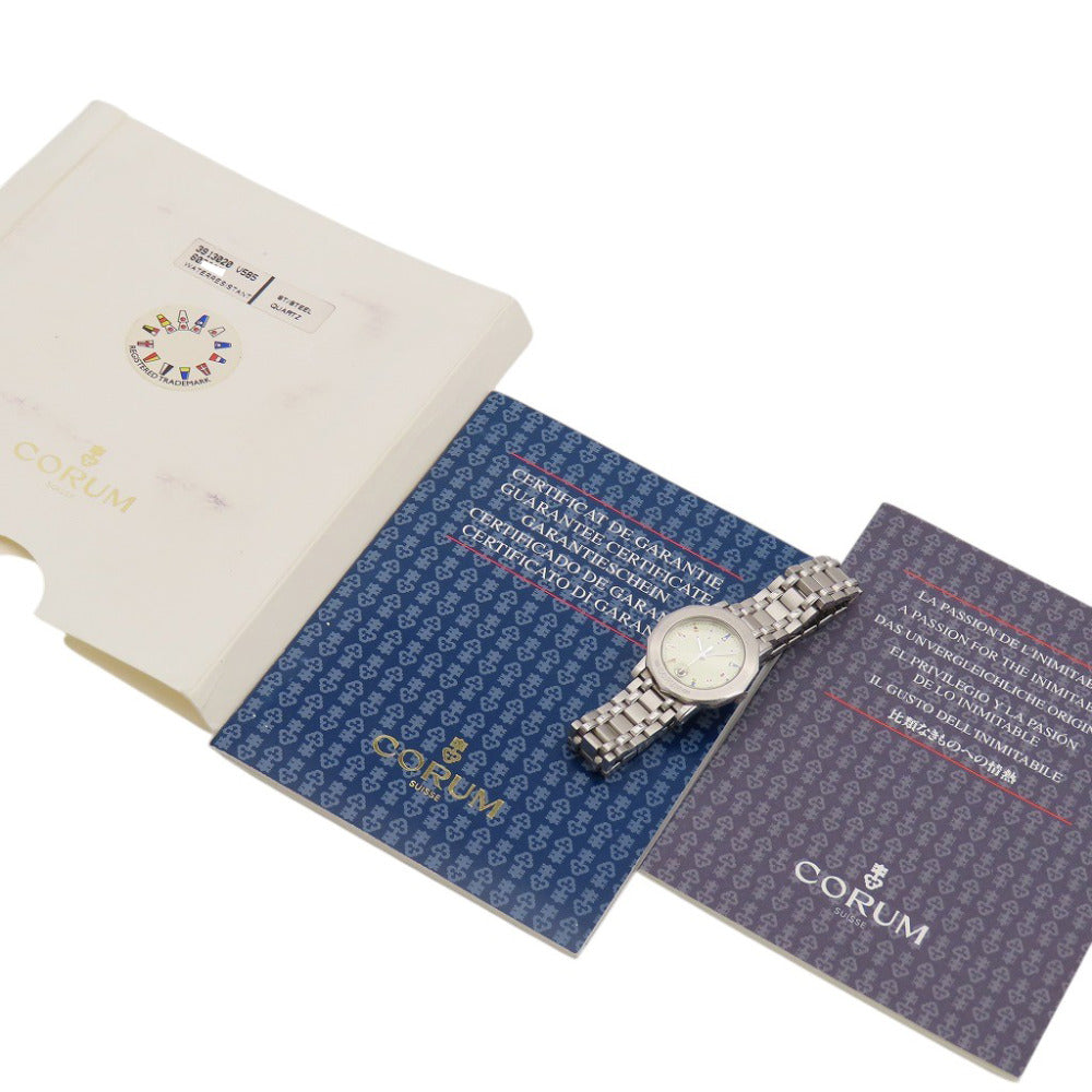 コルム アドミラルズカップ 39.130.20 V585 クオーツ 腕時計 SS アイボリー 1473【中古】CORUM レディース