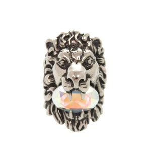 新品同様 グッチ ライオンヘッド メタル ストーン #10(約9号) シルバー リング 指輪 1480【中古】GUCCI