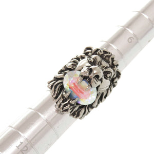 新品同様 グッチ ライオンヘッド メタル ストーン #10(約9号) シルバー リング 指輪 1480【中古】GUCCI