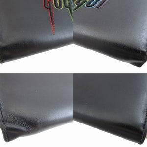 グッチ 597677 ブレード エンブロイダリー レザー ブラック 黒 ラウンドファスナー長財布 財布 1483【中古】GUCCI