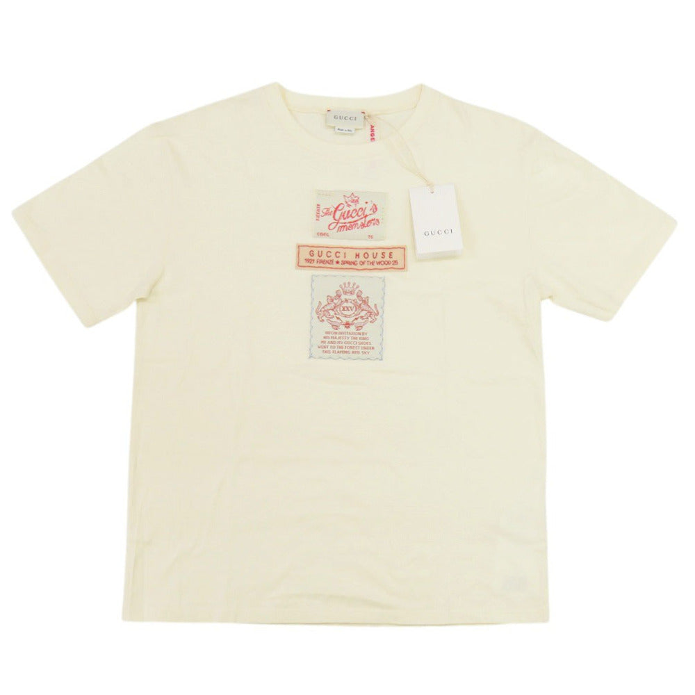 新品同様 グッチ 575114 コットン ライトイエロー 半袖Ｔシャツ 1486【中古】GUCCI