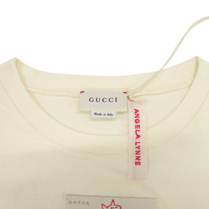 新品同様 グッチ 575114 コットン ライトイエロー 半袖Ｔシャツ 1486【中古】GUCCI