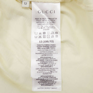 新品同様 グッチ 575114 コットン ライトイエロー 半袖Ｔシャツ 1486【中古】GUCCI