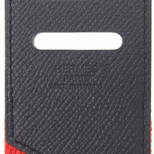 新品同様 エルメス クロワジェール キャンバス/レザー レッド シルバー金具 Z刻印(2021年製) ベルト 赤 0017【中古】HERMES メンズ