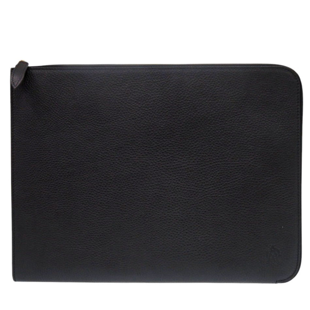 ダンヒル レザー ブラック クラッチバッグ 黒 0023【中古】Dunhill